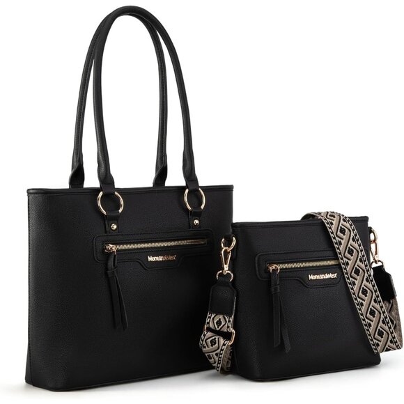 Elegant Vegan Leather Handbag Set: Versatile Tote & Crossbody Bags for Women - Picture 1 of 6